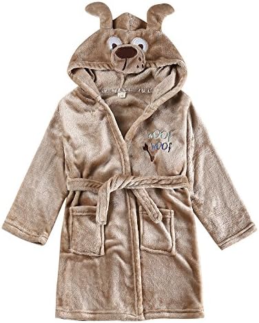 Unisex Kids Flannel Bathrobes Animal Coral Fleece Hooded Pajamas Sleepwear