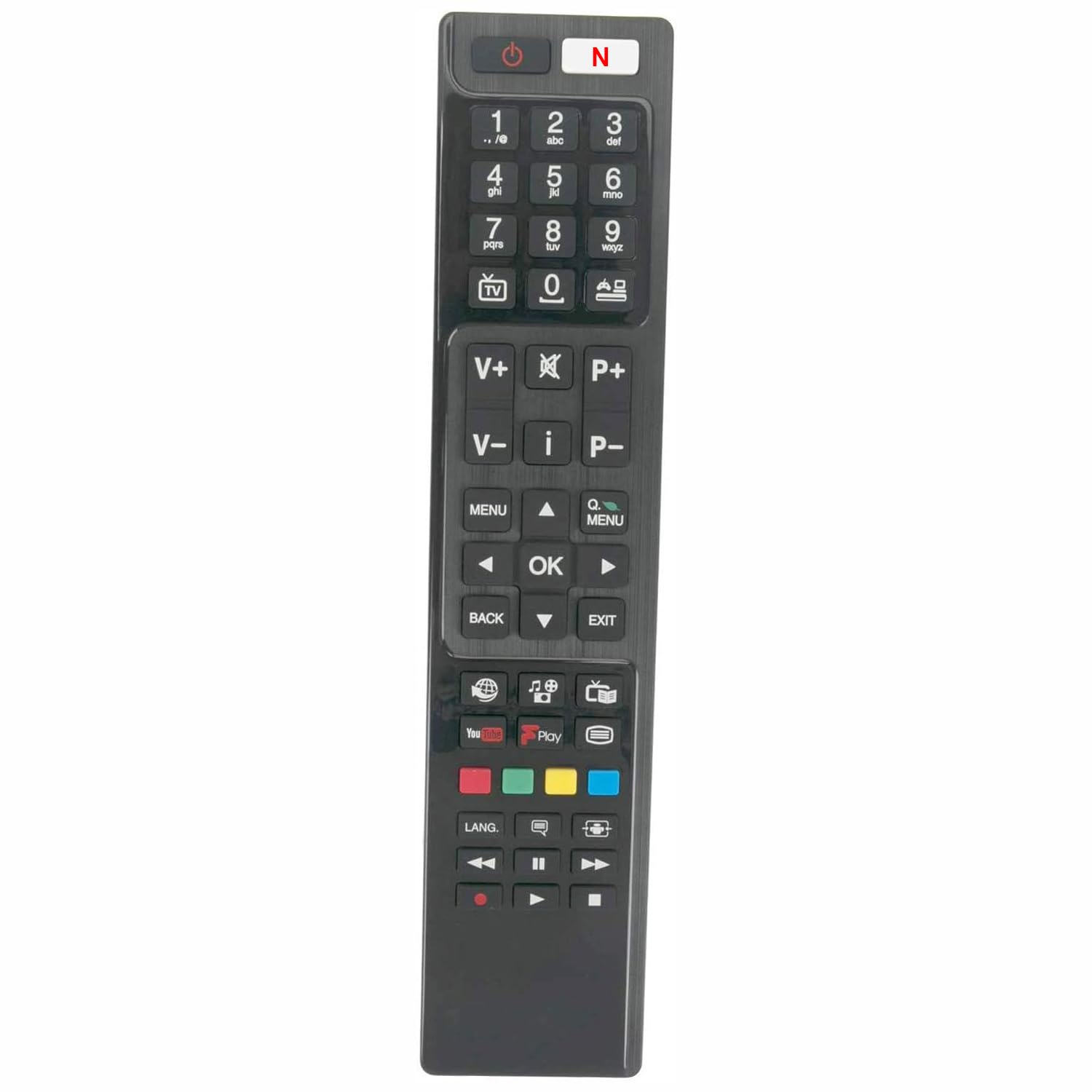 VINABTY RC4848F Remote Control replacement Fit for Bush LED32287 32 Inch HD Smart TV DLED48265FHDCN DLED48265FHDCNTD 32HBT41 LED40127FHDCNT DLED43287FHDCNTD ELED55240FHDCNTD 50HB6T72U LT-24C655
