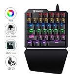 (Black Switch)One-Handed RGB Mechanical Gaming Keyboard SADES Half Keyboard Gaming Keypad Small Gaming Keyboard for PUBG/Fps Games/LOL/APEX/CSGO/Rainbow Six