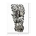 Playmax 8 Sheets of Stylish Waterproof Large Snake Koi Fish Skull Owl Wolf Mechanical Arm Devil Biker Gym Lover Body Arms Shoulders Chest Back Temporary Tattoo Stickers for Teens Guys Boys Men
