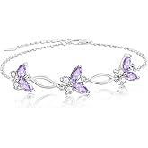 SUNCHIO Sterling Silver Butterfly Ankle Bracelet, Endless Love Symbol Anklet, Classic Design Women's Jewelry, Christmas Holiday Birthday Gifts
