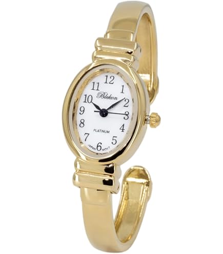 Geneva Cuff Womens Watch Working gold tone sw-273 New Gold Geneva Metal Band Slim Case Women main image 3