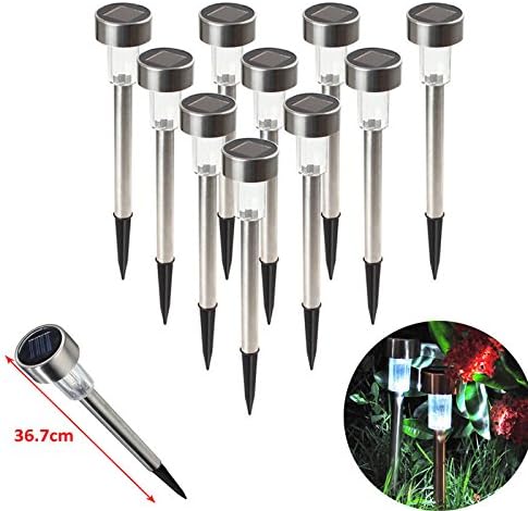 Outdoor Quality LED Stainless Steel Light Solar Lamp Security Waterproof 10pcs