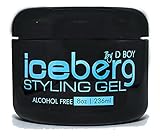 Iceberg Styling Gel -Heavy Hold, Wet Look, Water Based Men's Hair Gel –Add Texture & Manage Loose Straight, Curly & Ethnic Hair –Alcohol Free–Created By A Professional Barber