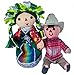 Jacq & Jürgen Rag Doll Mexican Man & Woman 2 Pack Small Toys Handcraft Traditional Costume 7'' Assorted Colors & Models Bundle Premium Materials