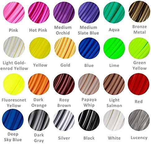 3D Pen Filament Refills Baisili 3D pen refills- 1.75mm PLA Filament, Degradable Bioplastic made from Corn. 24 Colors - 20 Ft of Each Color