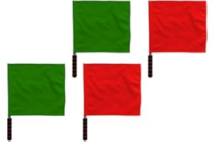 ANDRESLAD 4pcs Referee Flags Set Red and Green Handheld Conducting Signal Flags for School Sports Track Race