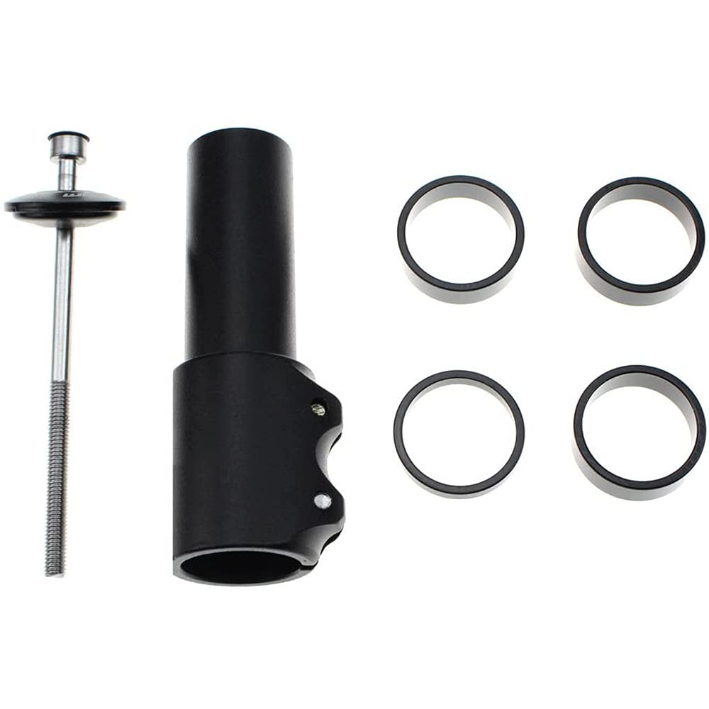 ANCLLO Bike Stem Riser Bike Fork Stem Extender Bicycle Handlebar Raiser Head Up Adapter Suitable for Mountain Bike, Road Bike, MTB, BMX, Fixie (Aluminium Alloy, Adjustable, Black)