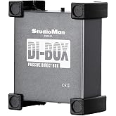 StudioMan PRO100 Passive Direct Box - 1/4" to XLR Balanced Converter, Studio &amp; Stage DI Box with Impedance Matching, Hum Elimination &amp; Anti-Vibration Pads