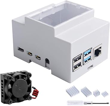 GeeekPi Caja para Raspberry Pi 4 en riel DIN: Amazon.es: Electrónica