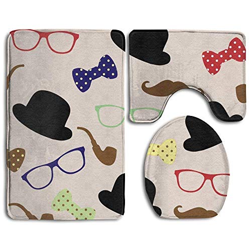 Non Slip Bathroom Rug Toilet Sets, Leopard Angry Eyes 3 Piece Bathroom Set,Toilet Set Mat Rug Non-Slip Contour Rug Toilet Lid Cover and Bath Mat Design6