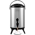 VEVOR Stainless Steel Insulated Beverage Dispenser, 2 Gallon 7.6 Liter, Thermal Hot and Cold Drink Server Dispenser with Spigot Handle, Food-grade for Hot Tea Coffee Water Restaurant Drink Shop