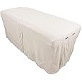 Microfiber Massage Table Skirt by Body Linen - Massage Table Bed Skirt to Fit Standard Size Massage Tables - Lightweight, Super Soft and Stain-Resisting - Color = Natural