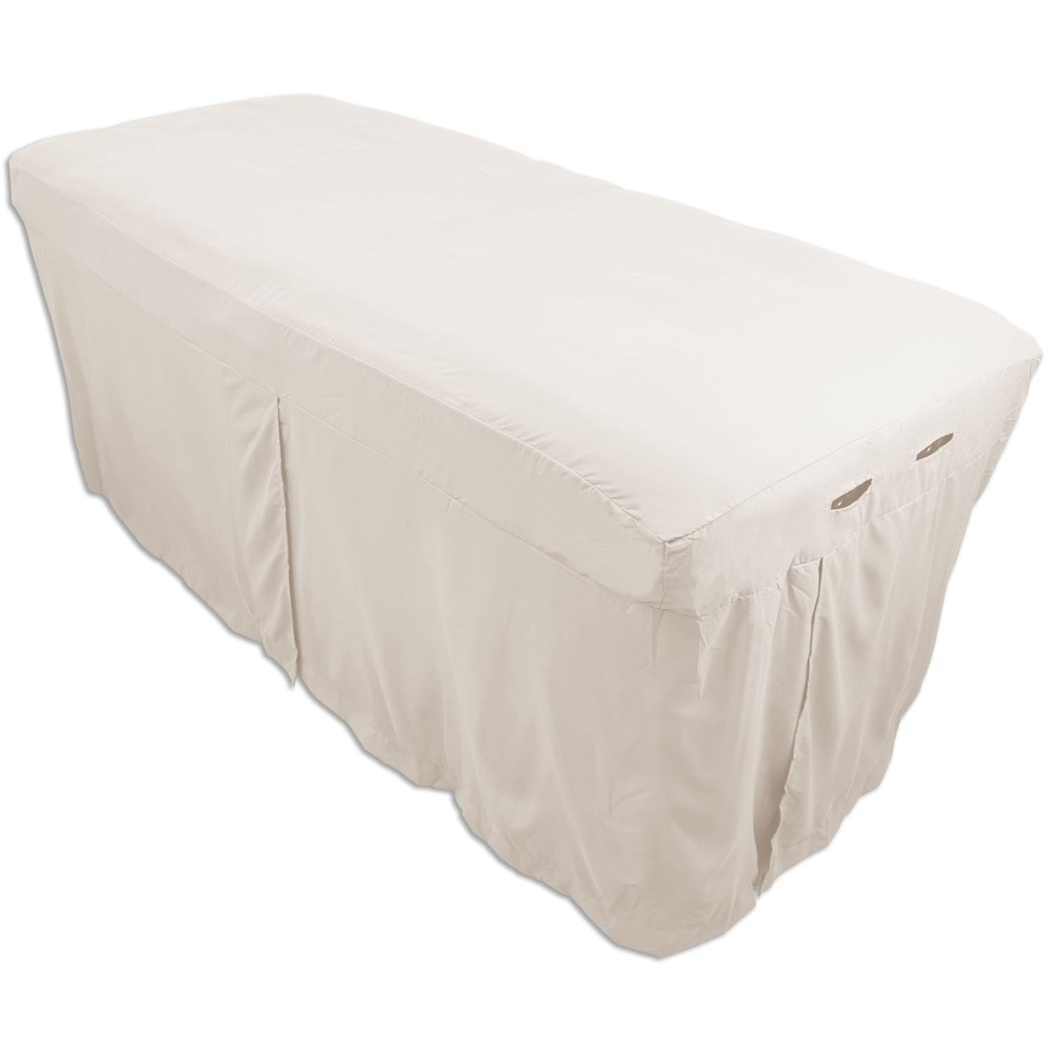 Photo 1 of Microfiber Massage Table Skirt by Body Linen - Massage Table Bed Skirt to Fit Standard Size Massage Tables - Lightweight, Super Soft and Stain-Resisting - Color = Natural