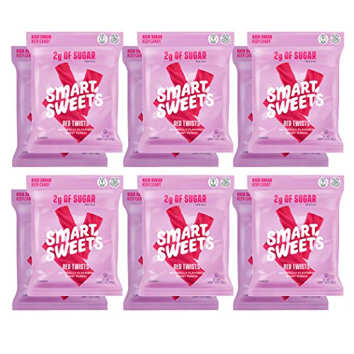 SmartSweets Red Twists, Licorice Gummy Candy with Low Sugar (2g), Low