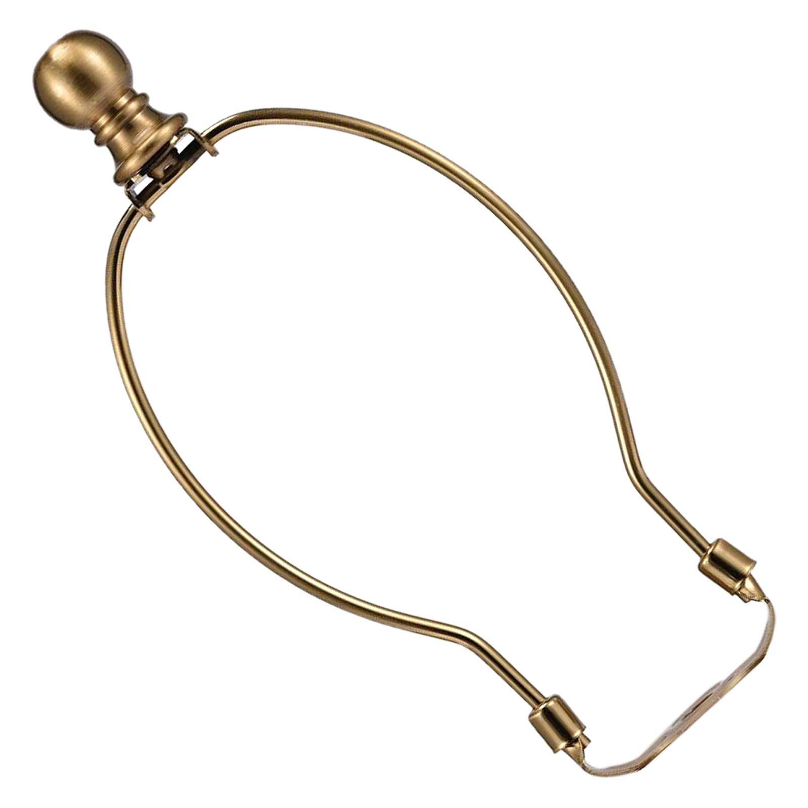 Carkio 8 inch Lamp Harp Holder, Solid Metal Finial Horn Frame Lampshade Bracket for Table and Floor Lamps, Ball Lamp Finials, Copper-Plated