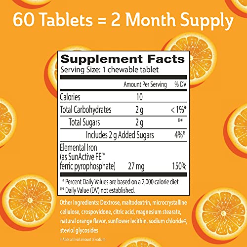 Fergon Iron Restore Chewable Tablets Gentle on Stomach, Non