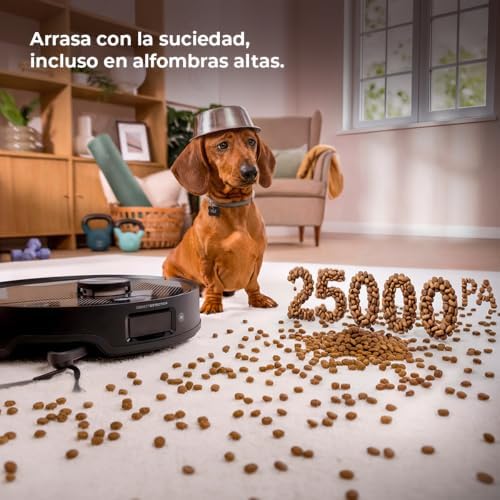 Robô aspirador e esfregão com base auto-esvaziante e AI Conga X80 Pro. Navegação a laser, 25000Pa, Autonomy 240m², Tecnologia Adaptativa, Desinfeção de Esfregões, Bluetooth e WiFi, Controlo por Aplicação — foto 7 de 8