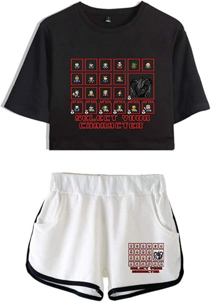 Silver Basic Girls Crop Top Short With Cool Graphic Of Stranger