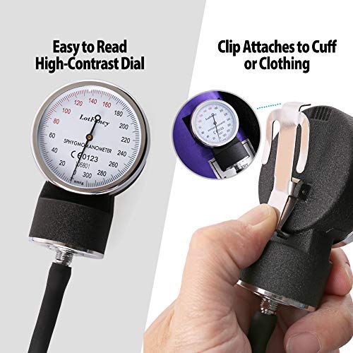 Aneroid Sphygmomanometer and Stethoscope Kit, LotFancy Manual Blood