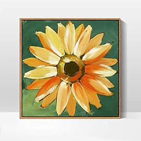 Framed Canvas Wall Art for Living Room, Bedroom Daisy Theme Canvas Prints for Home Decoration Ready to Hang - 16x16 inches