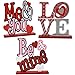 3 Valentines Day Table Decorations Valentine Wooden Centerpiece Decor Heart Love Tabletop Sign Valentine's Gift for Fireplace Mantle Shelf Office Desk Dining Room Bedroom Kitchen Home Romantic Party