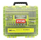 Ryobi A961412 141 Piece Driving Set with Carrying Case, Nut Drivers, and Socket Adaptors