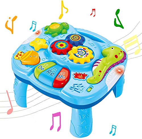 WISHTIME 2 in 1 Musical Learning Table - Baby 2 in 1 Early Education Toys Music Activity Center Table for Infant Babies Toddler Boys Girls 18 Months up - Thumbnail 7