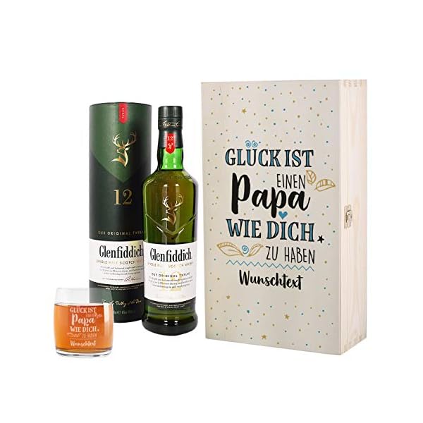 Herz & Heim® Genießerpaket für Papa Whisky mit gravierten Whiskyglas in Box - Glück ist einen Papa wie dich zu haben – Bild 7