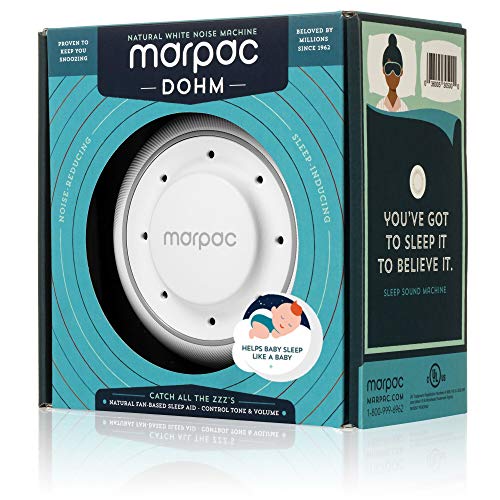Yogasleep Dohm (White/Gray) The Original White Noise Machine, Relaxing Natural Sound from a Real Fan, Sleep Aid & Noise Cancelling For Adults & Baby, Office Privacy & Meditation, Baby Registry