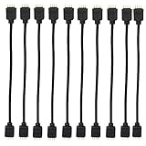 10pcs Black 0.3M 0.98ft 4 Color RGB Extension Cable LED Strip Connector Extension Cable Cord Wire 4 Pin LED Connector for SMD 5050 3528 2835 RGB LED Light Strip (10 PCS)