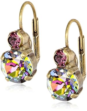 Round Crystal French-Wire Drop Earrings