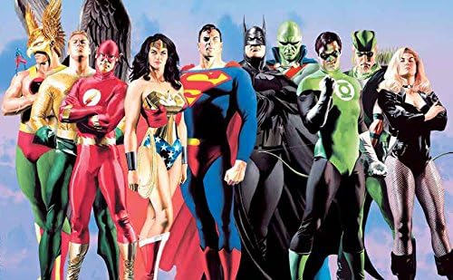 Justice League of America: Secret Origins by Alex Ross - Hand-Signed Limited Edition of 100 - Giclee Canvas - NEW 32x23 with COA - Officially Licensed and Published by Clampett Studios and DC Comics