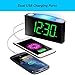 Loud Vibrating Alarm Clock with Super Bed Shaker for Heavy Sleepers Deaf Hard of Hearing Elderly Kids, Bedroom Home, Digital Plug-in Clock,Night Light, 7’’ Large Display & Full Dimmer,USB Ports,12/24H