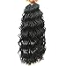 Wavy Senegalese Twist Crochet Braids Synthetic Kanekalon Crochet Hair Curly Twist Braiding Hair (18 Inch, 1B#,3packs)Elisha