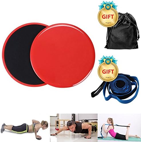 Gliding Discs Core Sliders,Exercise Sliders,Dopobo Double-sided Sliding Discs,Core Gliding Discs Yoga Stretch Strap,Abdominal Exercise Equipment,Full Body Workout,Compact for Travel or Home Ab Workout