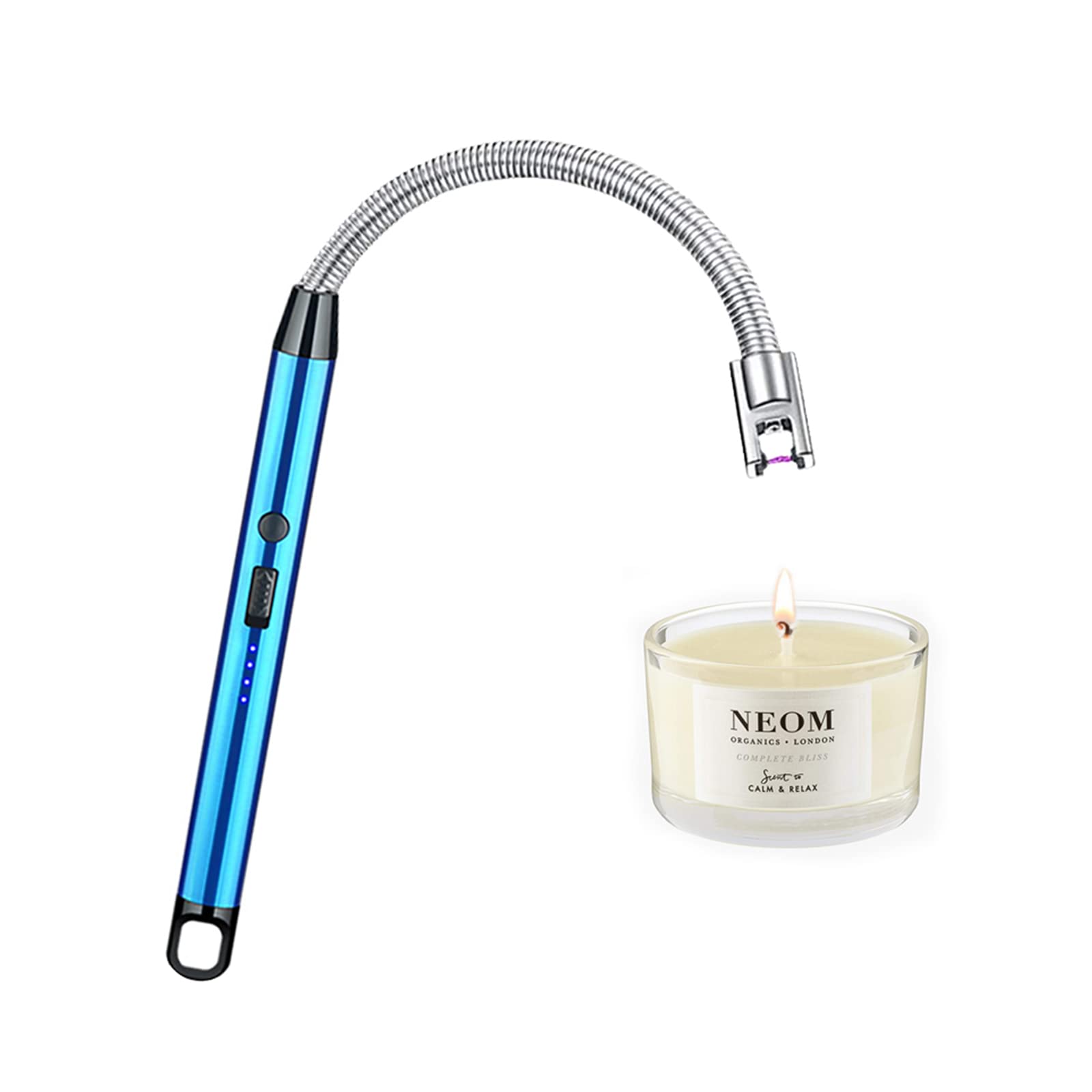 SKRFIRE Candle Lighter,Electric Lighter Rechargeable Lighter Plasma Lighter long lighter for candles Cooking BBQs Fireworks (Blue)