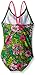 Kanu Surf Girls' Daisy Beach Sport 1-Piece Swimsuit, Karlie Floral Green, 3T