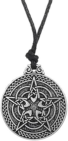 fishhook Wiccan Celtic Knot Pentacle for Protection Pagan Irish Pendant Necklace Jewelry