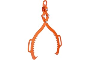 MOCHALIGHT 28 Inch Log Lifting Tongs, 2 Claw Log Grabber Hook with Operating Handle, 1543Lbs Capacity Heavy Duty Timber Claw Hook, Logging Tools for Tractors, Trucks, Forklifts, ATV Logging, Lumber Handling