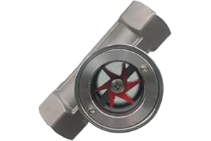 WZHLCX 1/2" NPT Stainless Steel 304 Sight Water Flow Indicator Red Impeller 362Psi Flowmeters Pipe Accessories (DN15-1/2")