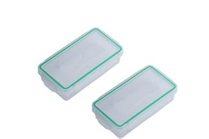 Richer-R Battery Case, 2 Pcs Hard Water-Resistant Battery Storage Holder Storage Box for 8650 Battery,Easy to Carry,Transpare