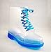 Women's Jelly Rubber Rain Color Clear Waterproof TransparentRound Toe Ankle Martin Laceup Boot Shoes