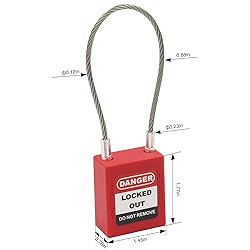 Red Cable Padlock Different Electrical Lockout