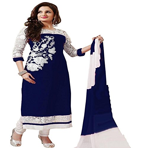blue suit white salwar
