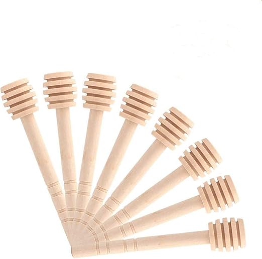 Fdit 50 Pcs/Satz Haushalt Holz Tragbare Mini Marmelade Honig Dipper Jar