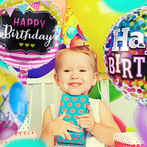 30 Pieces 18 Inch Happy Birthday Foil Balloons Round Shape Foil Mylar Balloons Color Floating Balloo - //coolthings.us