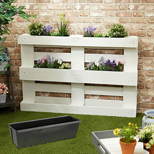 Cepewa Pflanzkasten passend für Europaletten 6er Set aus Kunststoff Pflanzkübel Breite 38 cm (1 x 6er Set Pflanzkasten… – Bild 5