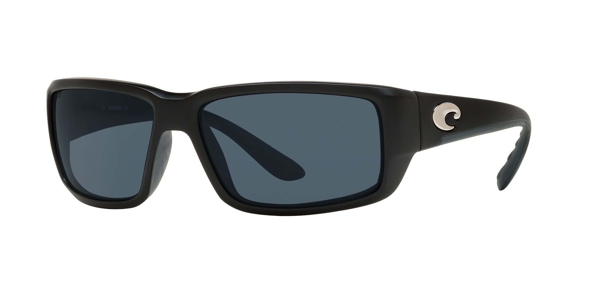 Costa Del Mar Sunglasses for Men – Fantail Mens Polarized Sunglasses, UV Protection for Fishing, Boating & Beach – Matte Black/Grey 580P – Size 59