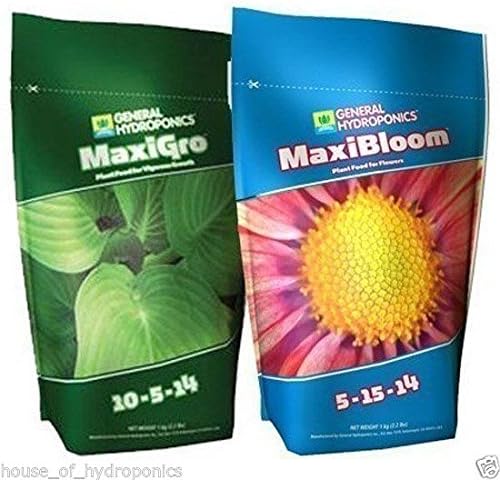 General Hydroponics MAXIGRO & MAXIBLOOM 1-KG 2.2LBS Bag Each Nutrient Fertilizer ;Supply_from:House_of_hydroponics